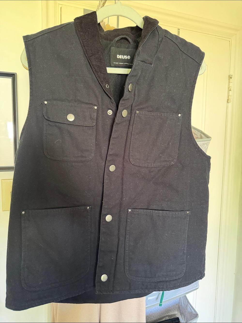 Men's Black Workwear Canvas Vest